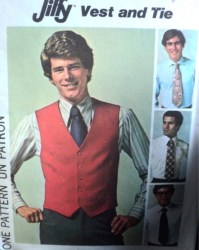 7701 1976 MEN'S JIFFY V-VEST, 4 1/4''WIDE TIE PATTERNS 38'', 44'' Plus SIMPLICITY 9253